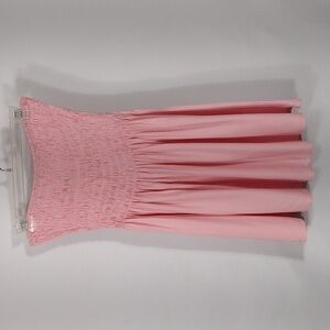 NWT Honeyuppy Girls Dress Pink Viscose Strapless Ruffle Size M